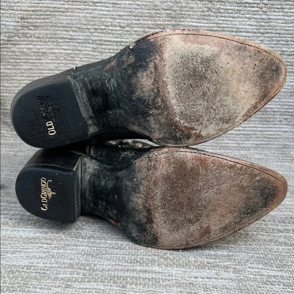 Old Gringo Little G Heart Crackle Distressed Leather Western Boots Size 7 - Picture 14 of 16